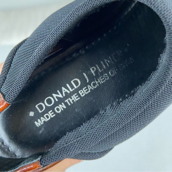 Donald J Pliner Black & Brown Wedged Platform Sole Sling Back Sandals Size 7.5N - Picture 2 of 12